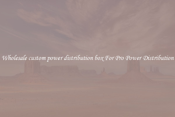 Wholesale custom power distribution box For Pro Power Distribution