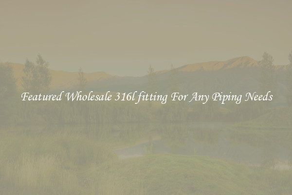 Featured Wholesale 316l fitting For Any Piping Needs