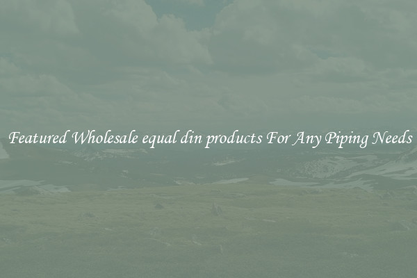 Featured Wholesale equal din products For Any Piping Needs