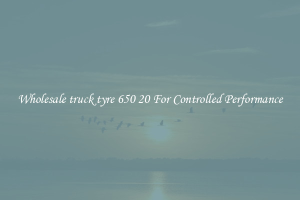 Wholesale truck tyre 650 20 For Controlled Performance