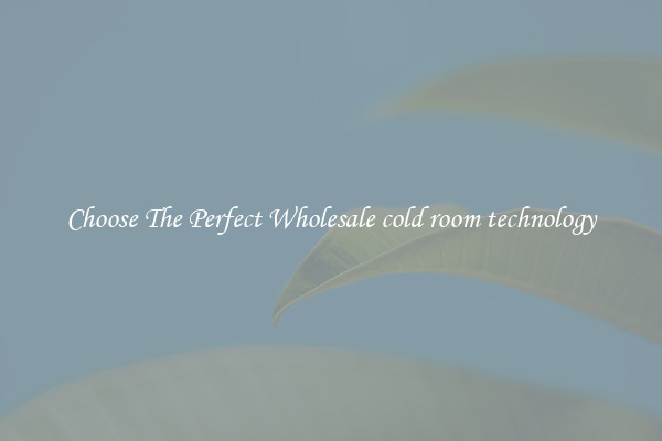 Choose The Perfect Wholesale cold room technology